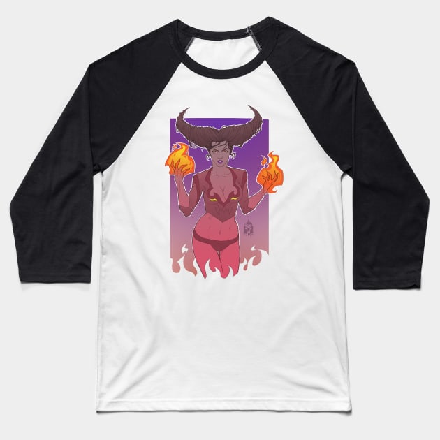 Flame Magician Baseball T-Shirt by kennyestrellaworks